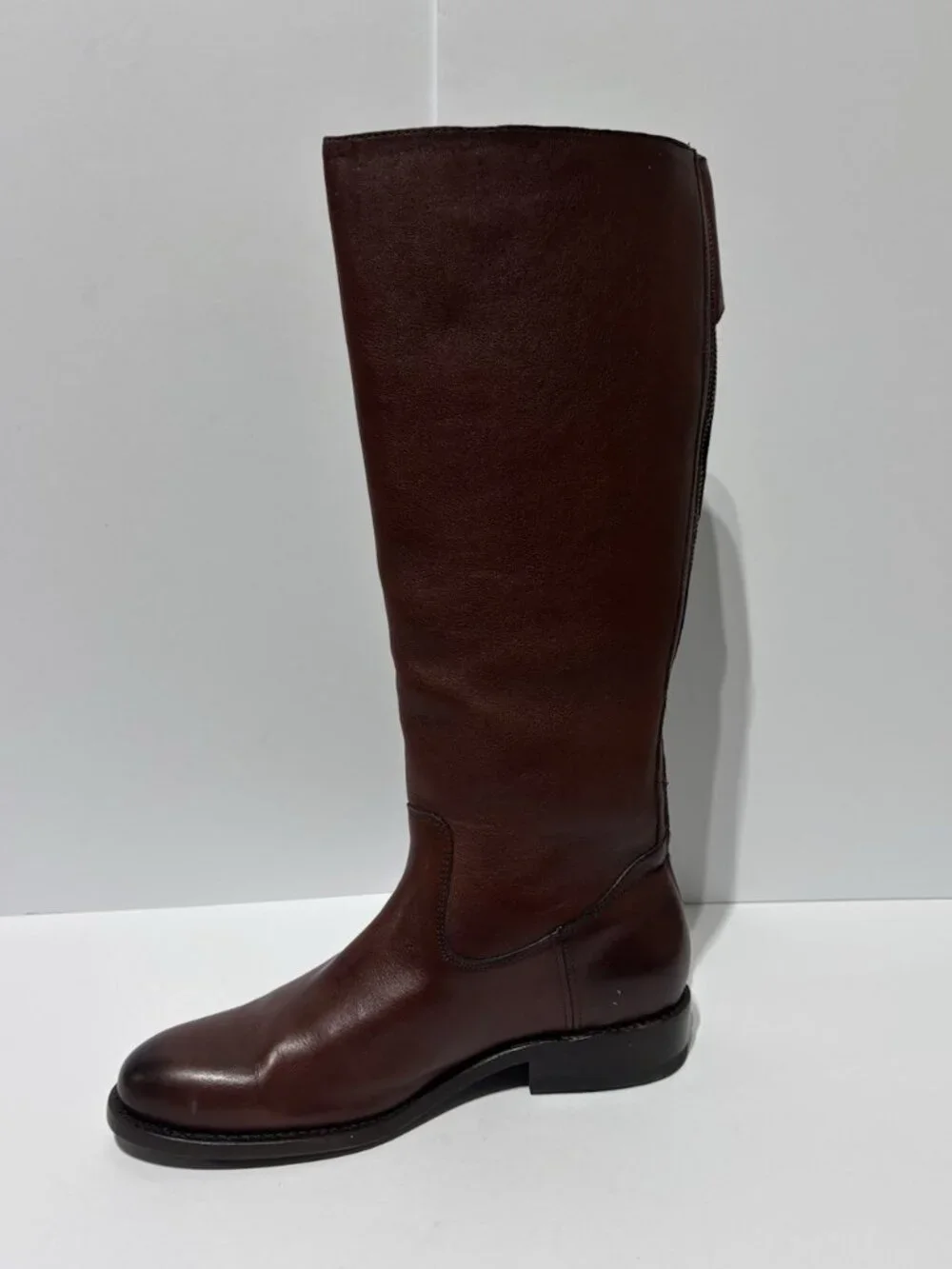 Frye Women’s Jayden Buckle Back Zip Redwood Leather Boots, Size 8 M, Wide Calf